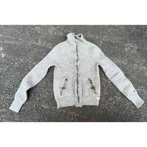 Boys John Varvatos/Converse Size Small 100% Wool Gray Zip-Up Sweater